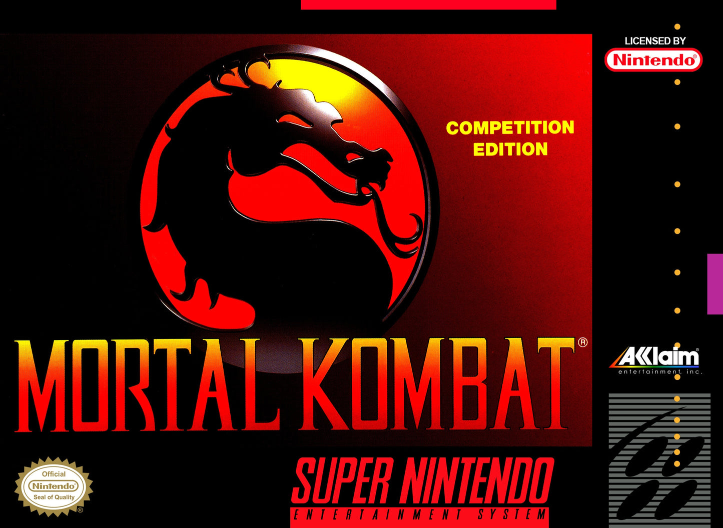 MORTAL KOMBAT (1992) - SNES (W/BOX & MANUAL)