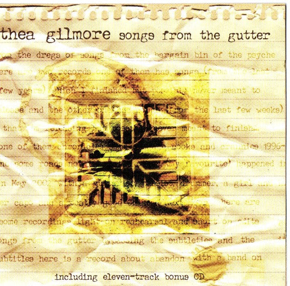 GILMORE, THEA - SONGS FROM THE GUTTER