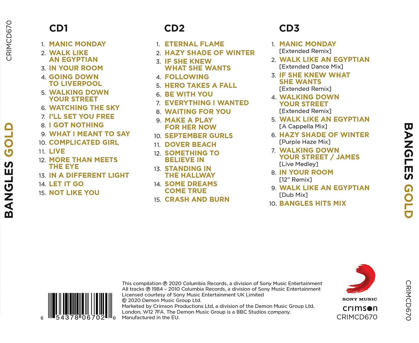BANGLES - GOLD (3CDS)