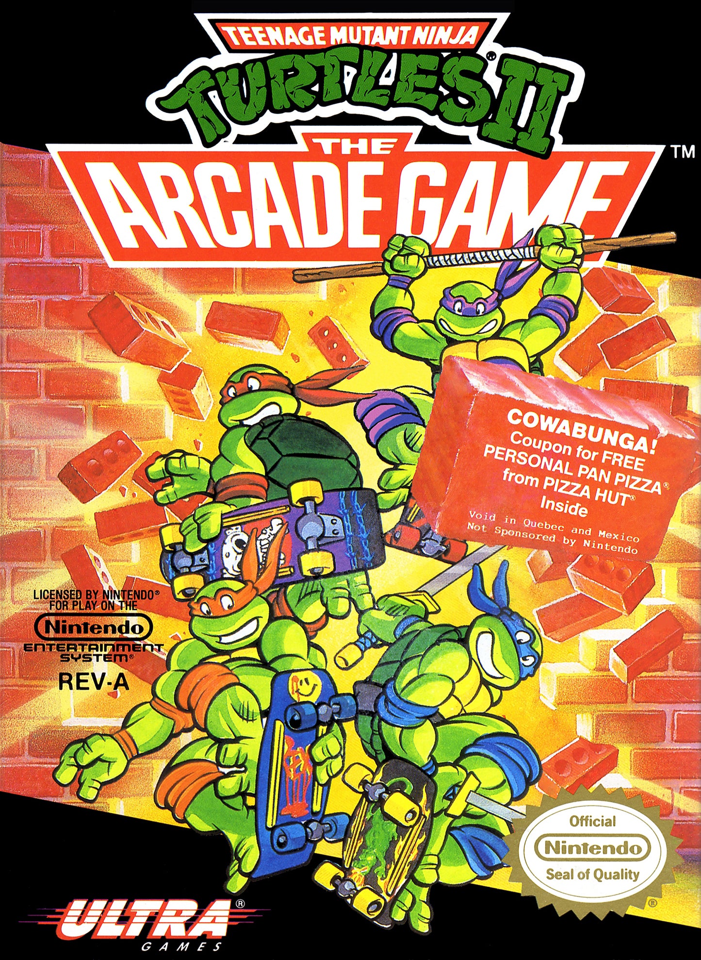 TEENAGE MUTANT NINJA TURTLES II: THE ARC - NES (W/BOX & MANUAL)
