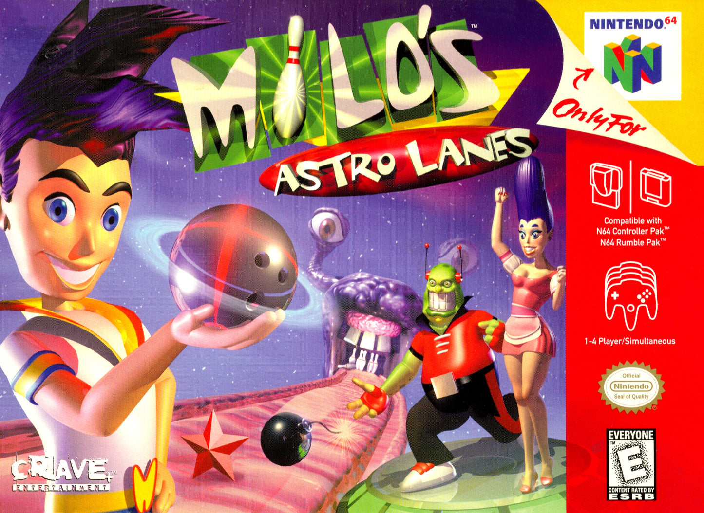 MILO'S ASTRO LANES - N64 (W/BOX)