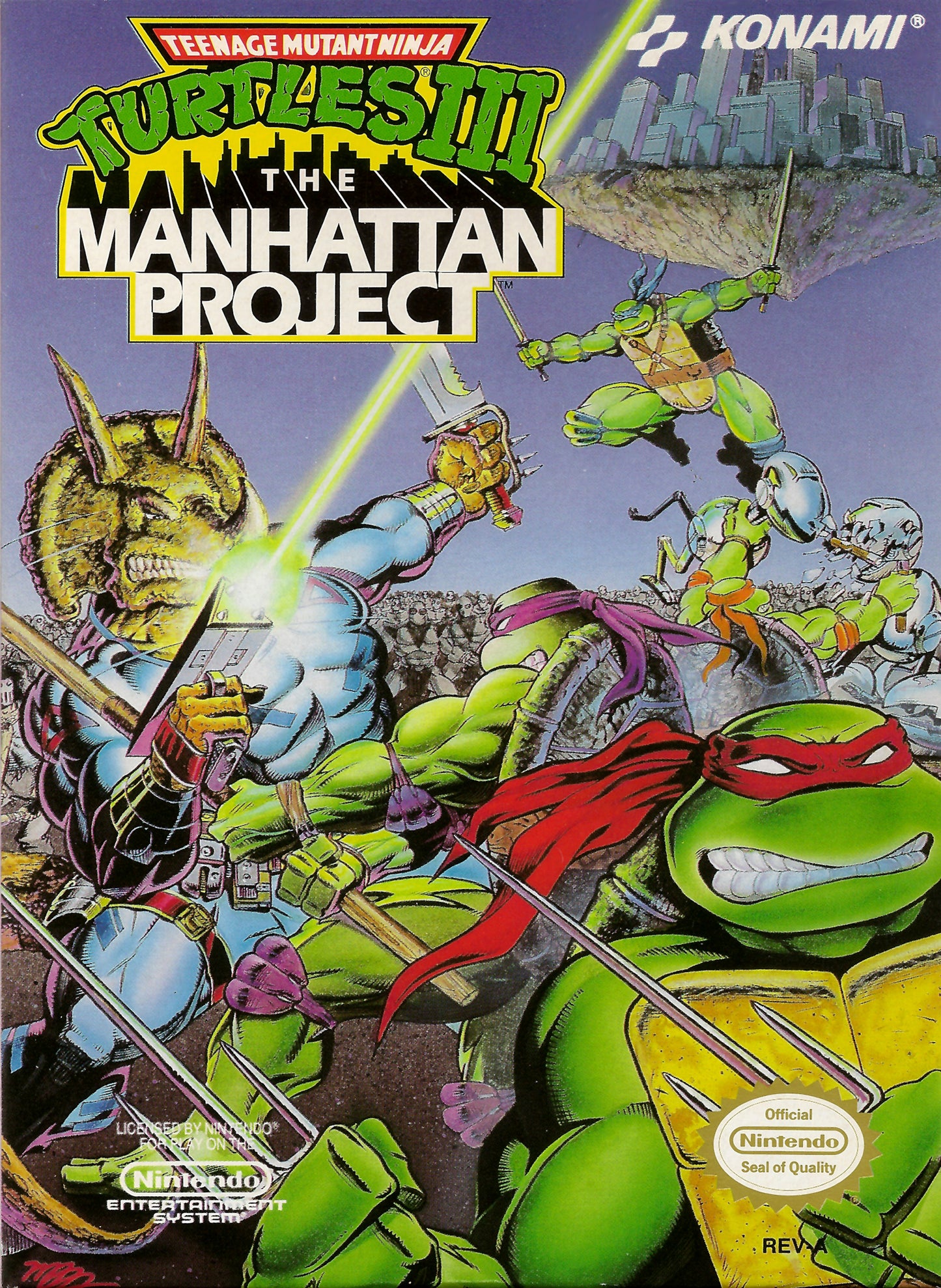 TEENAGE MUTANT NINJA TURTLES III: MANHAT - NES (W/BOX)