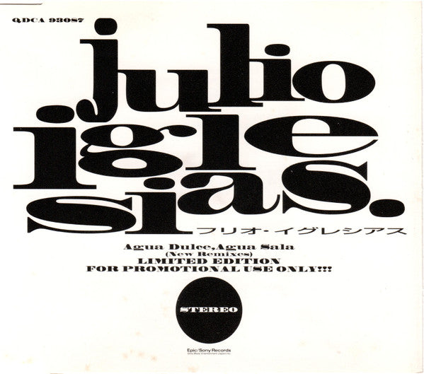 IGLESIAS, JULIO - AGUA DULCE, AGUA SALA