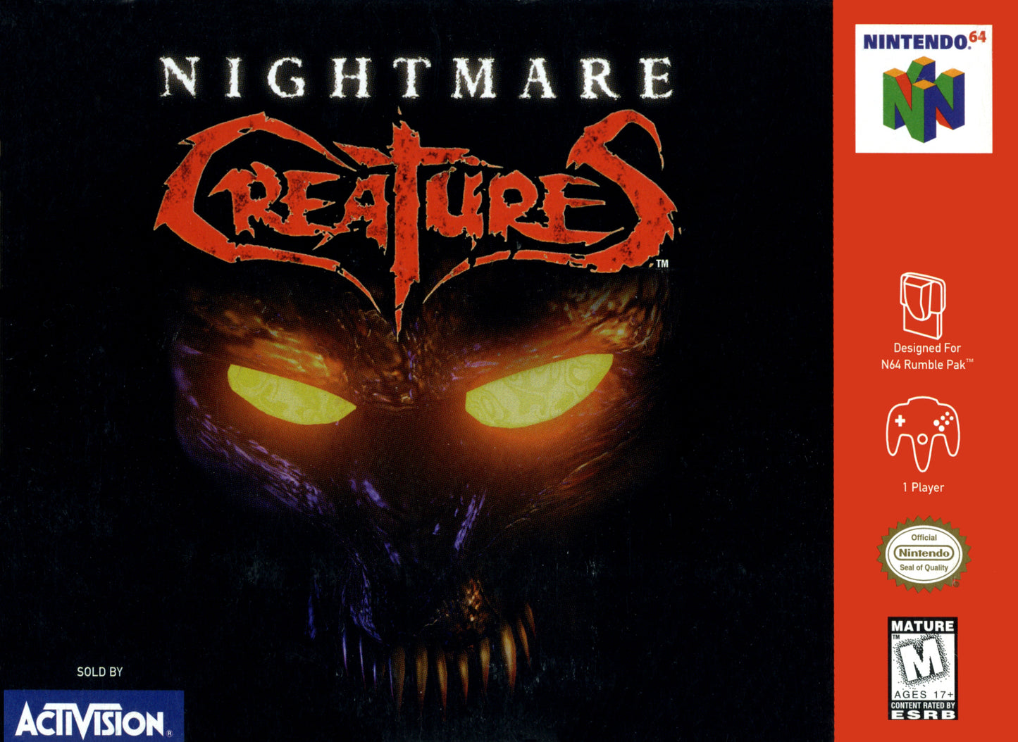 NIGHTMARE CREATURES - N64 (W/BOX & MANUAL)