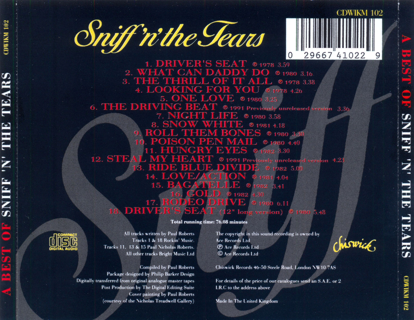 SNIFF N' THE TEARS - BEST OF