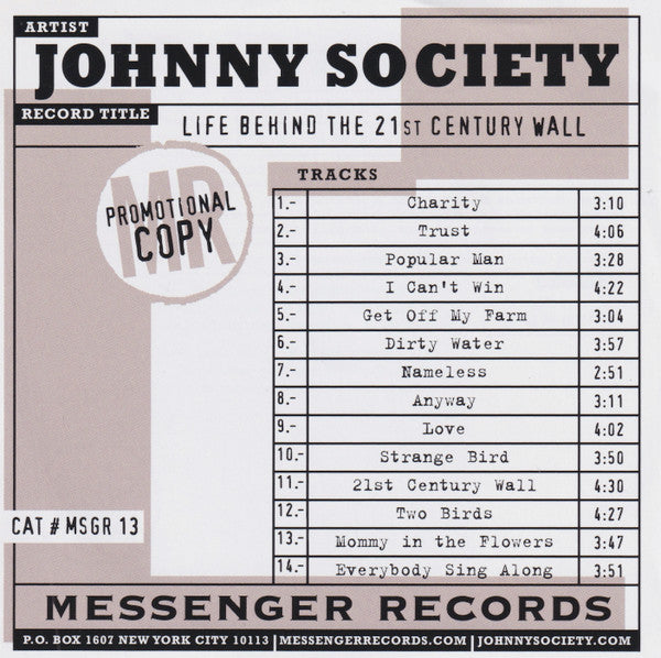 JOHNNY SOCIETY - LIFE BEHIND THE 21ST CENTURY...