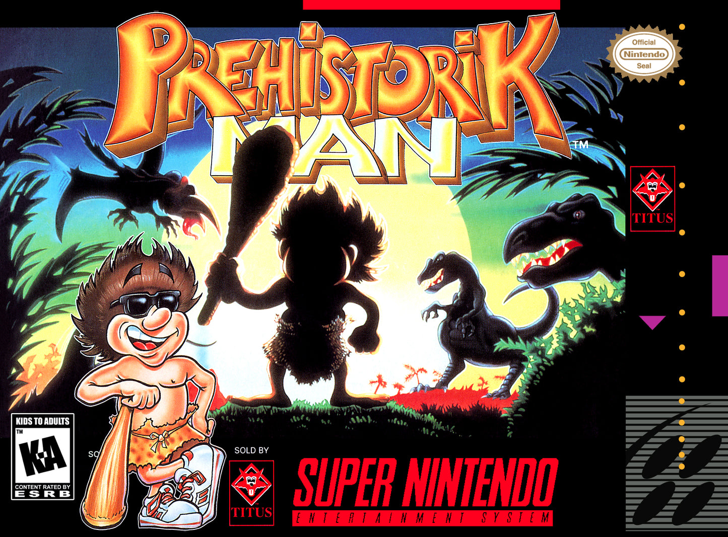 PREHISTORIK MAN - SNES (W/BOX & MANUAL)
