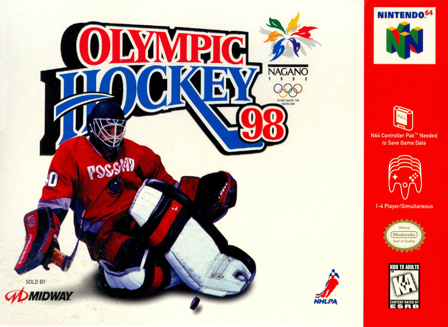 OLYMPIC HOCKEY NAGANO '98 - N64 (W/BOX & MANUAL)