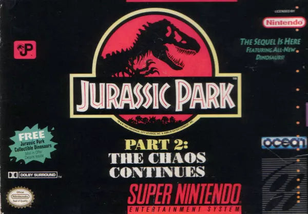 JURASSIC PARK 2: THE CHAOS CONTINUES - SNES (W/BOX)