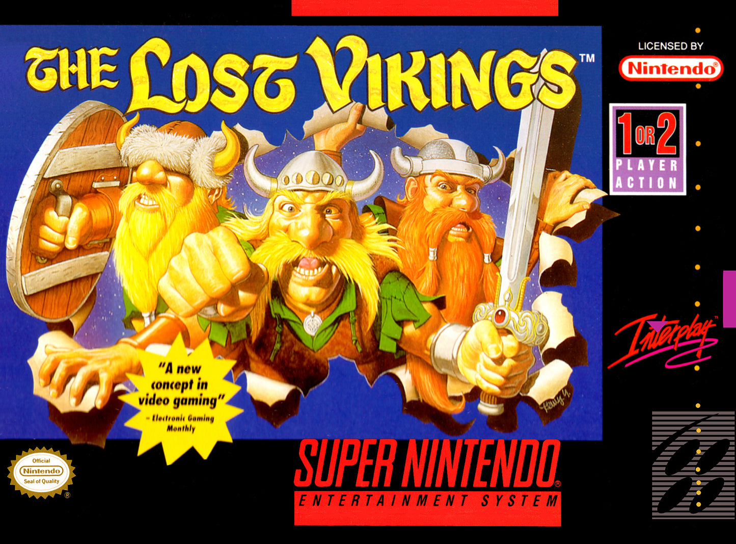 LOST VIKINGS - SNES (W/BOX & MANUAL)