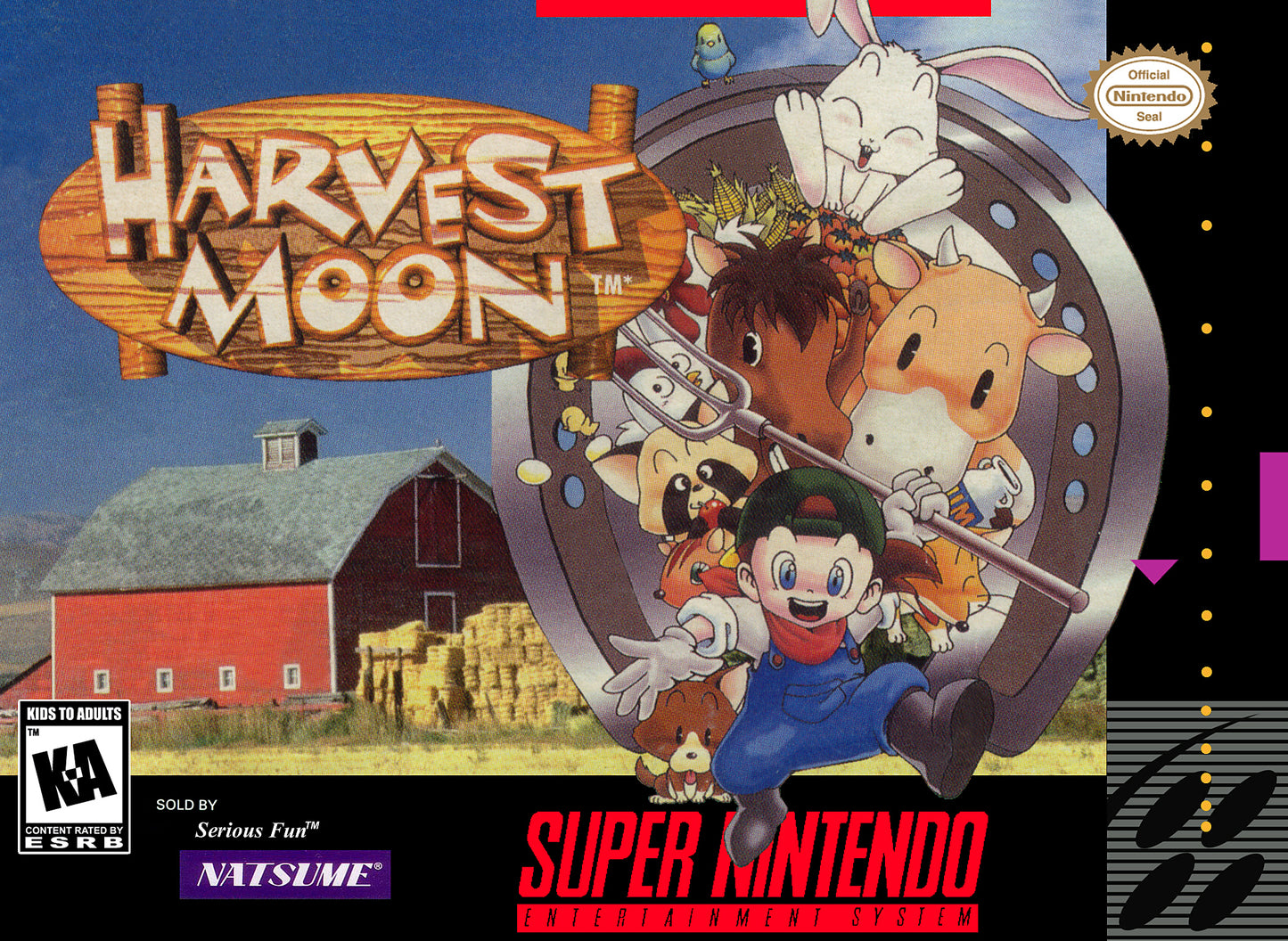 HARVEST MOON - SNES (W/BOX & MANUAL)