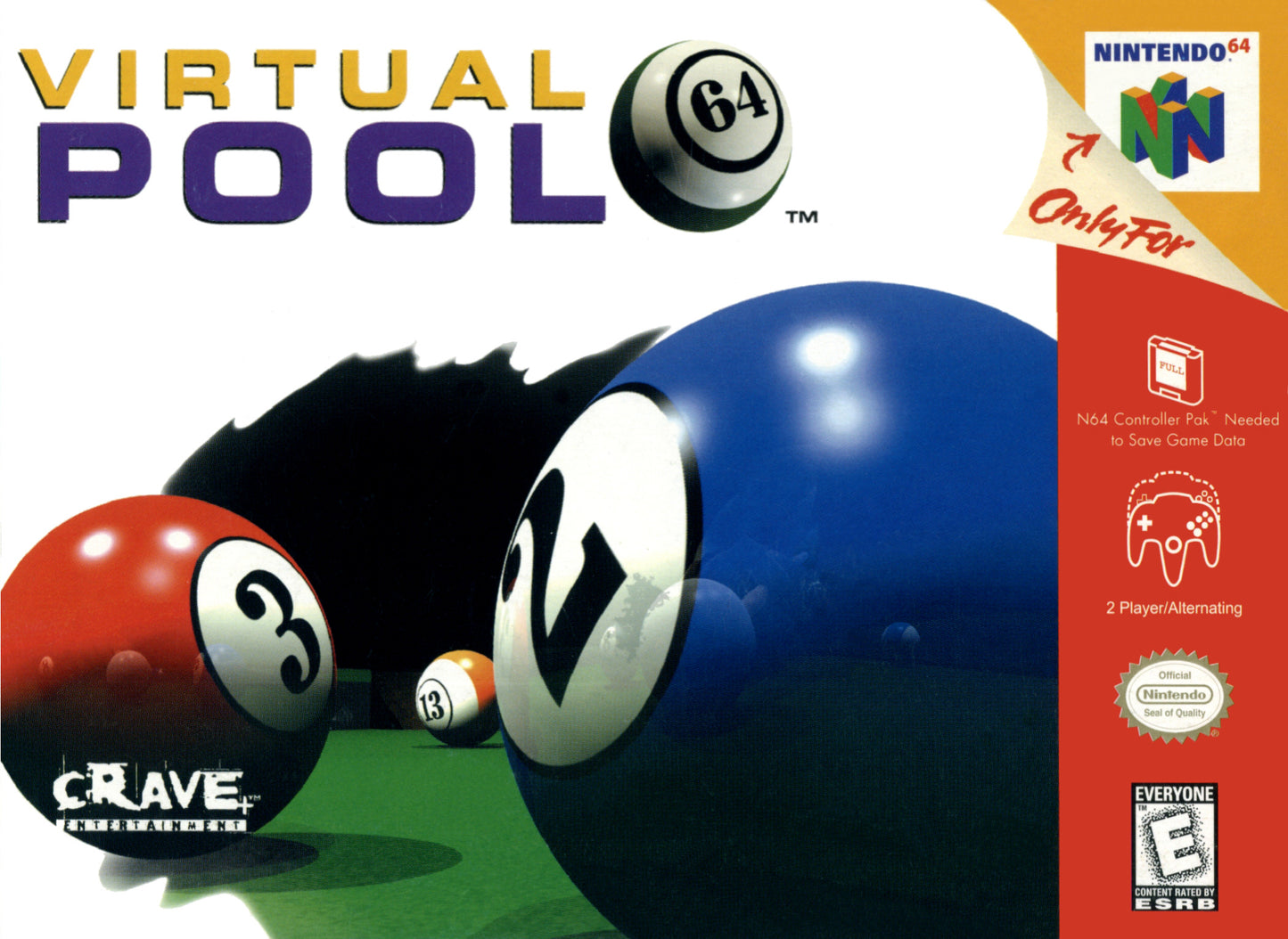 VIRTUAL POOL - N64 (W/BOX & MANUAL)