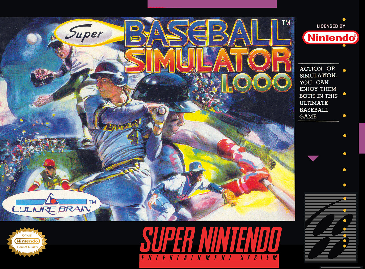 SUPER BASEBALL SIMULATOR 1.000 - SNES (CARTRIDGE ONLY)