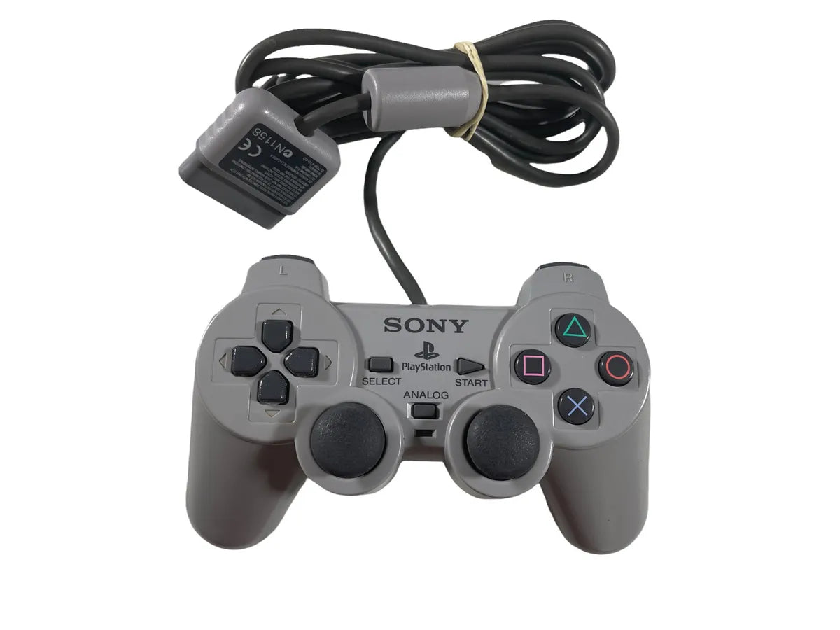 PS1 CONTROLLER (DUAL SHOCK)(HARDWARE) - PS1-GREY-CONVEX ANALOG STICKS