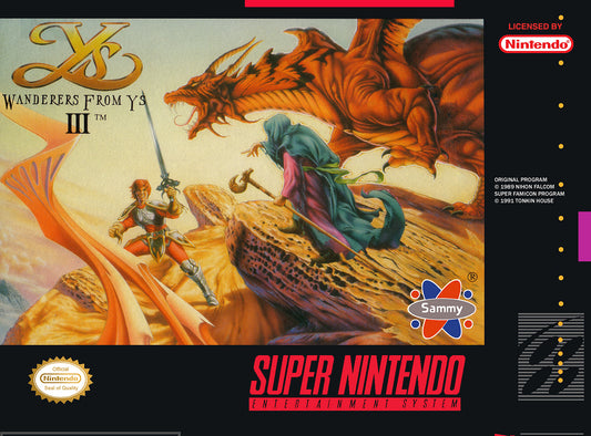 YS III: WANDERERS FROM YS  - SNES (W/BOX & MANUAL)