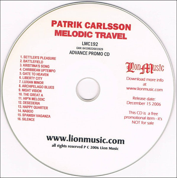 CARLSSON, PATRIK  - MELODIC TRAVEL