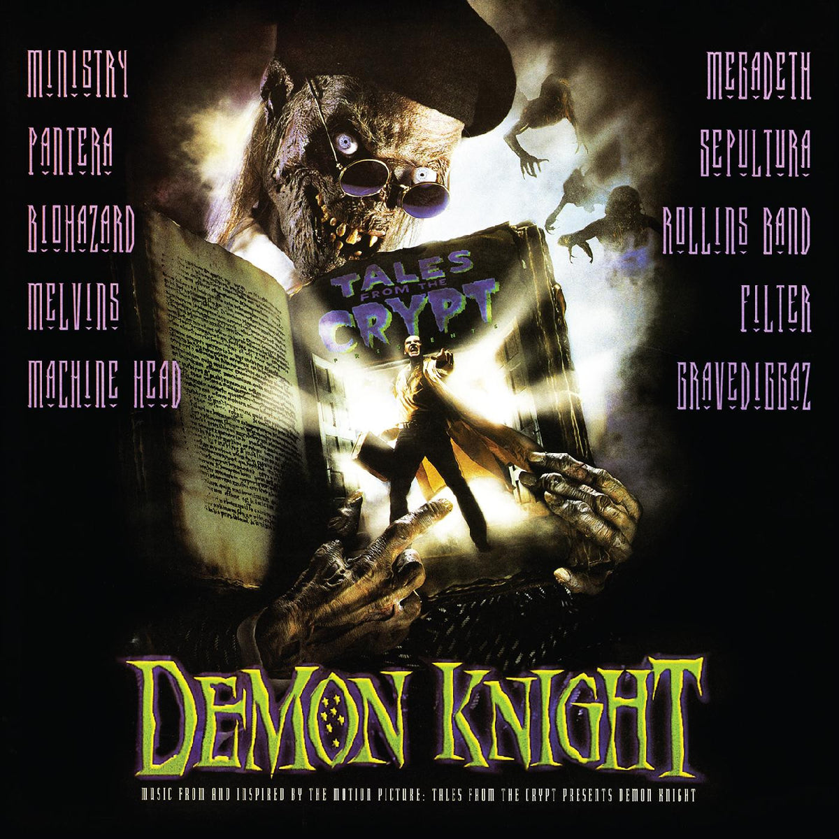 VARIOUS ARTISTS - TALES FROM THE CRYPT PRESENTS: DEMON KNIGHT—ORIGINAL MOTION PICTURE SOUNDTRACK (BLUE & WHITE CRYPTKEEPER HALLOWEEN SPLATTER VINYL)