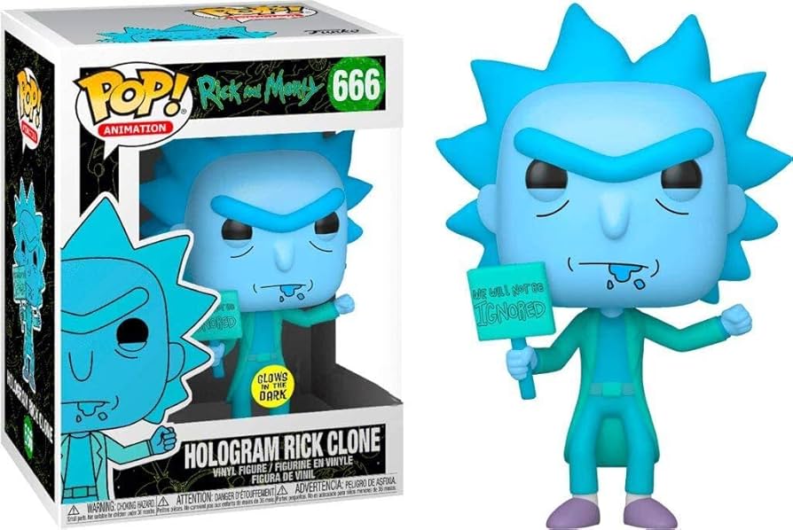 RICK & MORTY: HOLOGRAM RICK CLONE #666 (PROTESTER) - FUNKO POP!-GITD-EXCLUSIVE