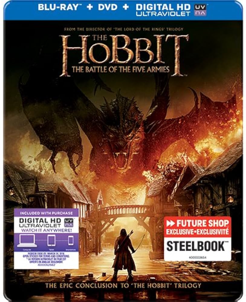 HOBBIT: BATTLE OF THE FIVE ARMIES  - BLU-INC. DVD COPY-STEELBOOK