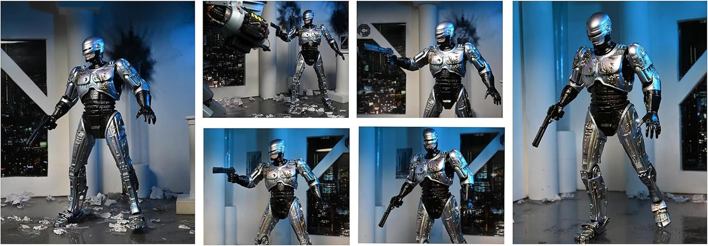 ROBOCOP: ULTIMATE DELUXE BATTLE DAMAGE ROBOCOP W/CHAIR  - NECA-7"