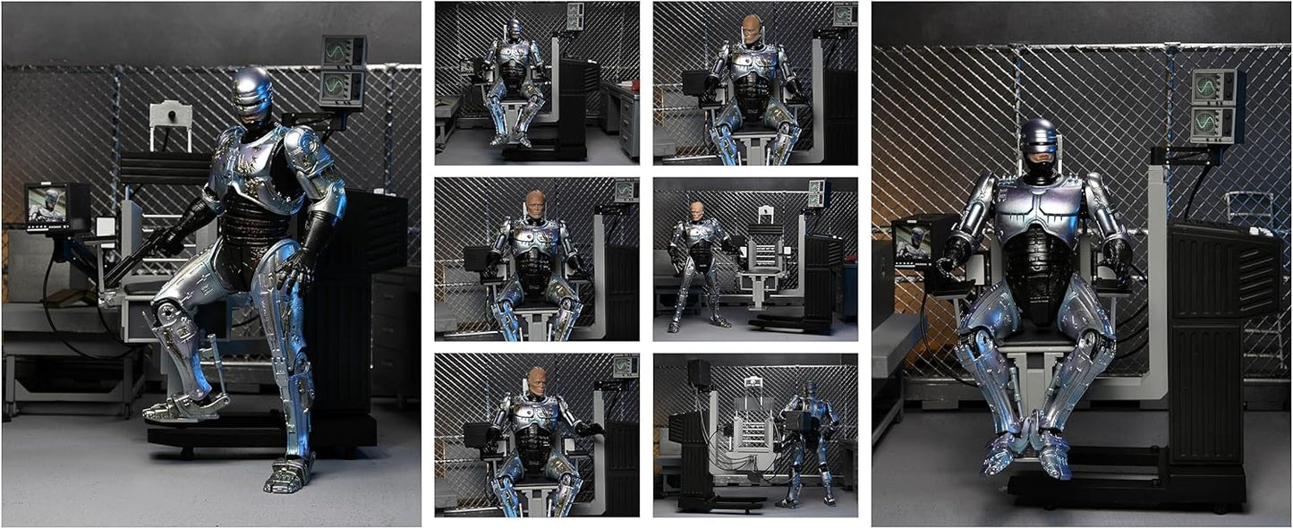 ROBOCOP: ULTIMATE DELUXE BATTLE DAMAGE ROBOCOP W/CHAIR  - NECA-7"