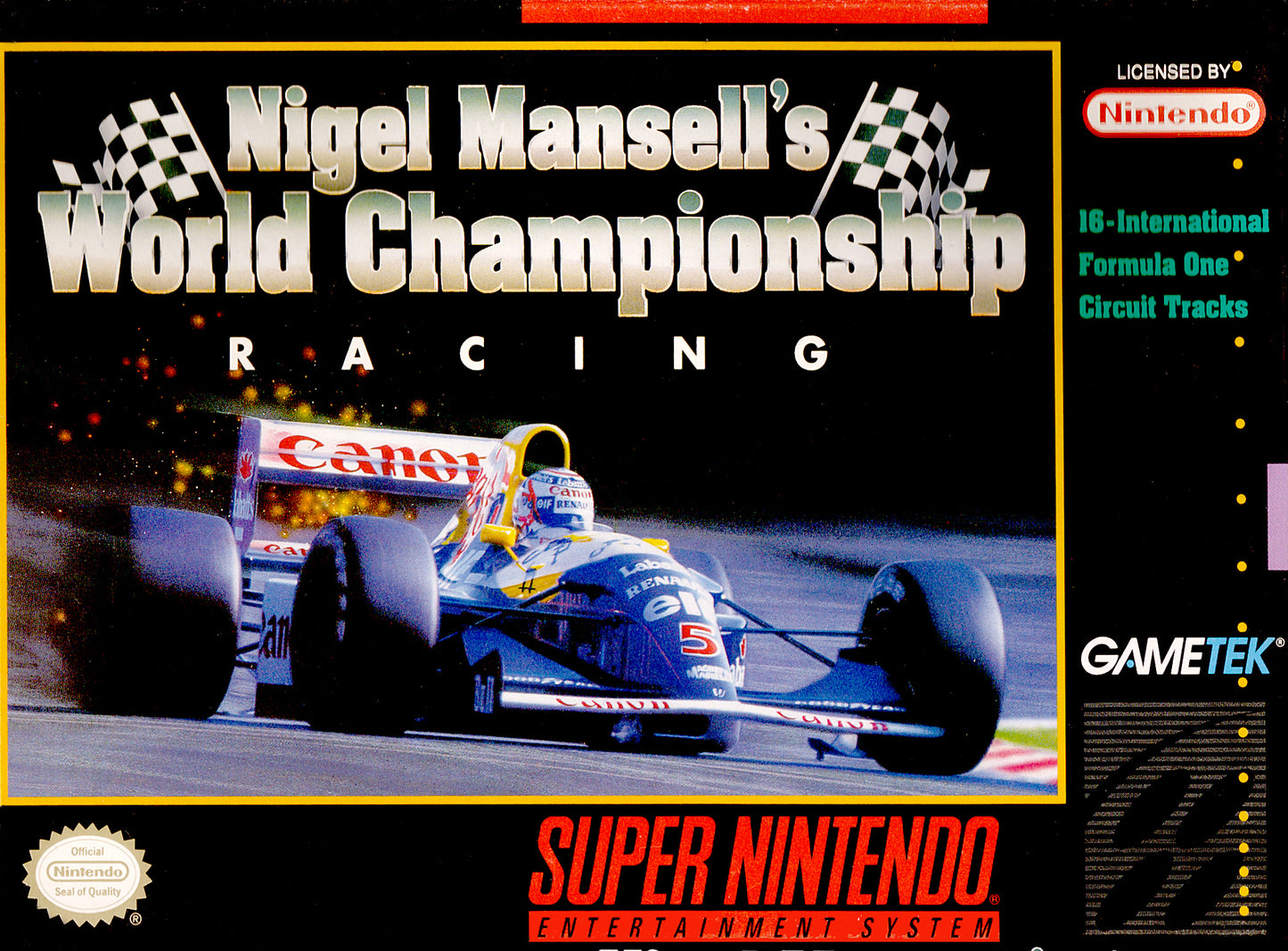 NIGEL MANSELL'S WORLD CHAMPIONSHIP RACIN  - SNES