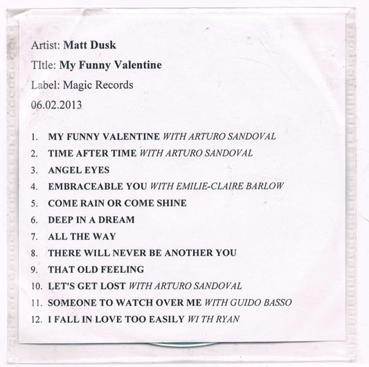 DUSK, MATT  - MY FUNNY VALENTINE (DLX HOLIDAY 3CDS)