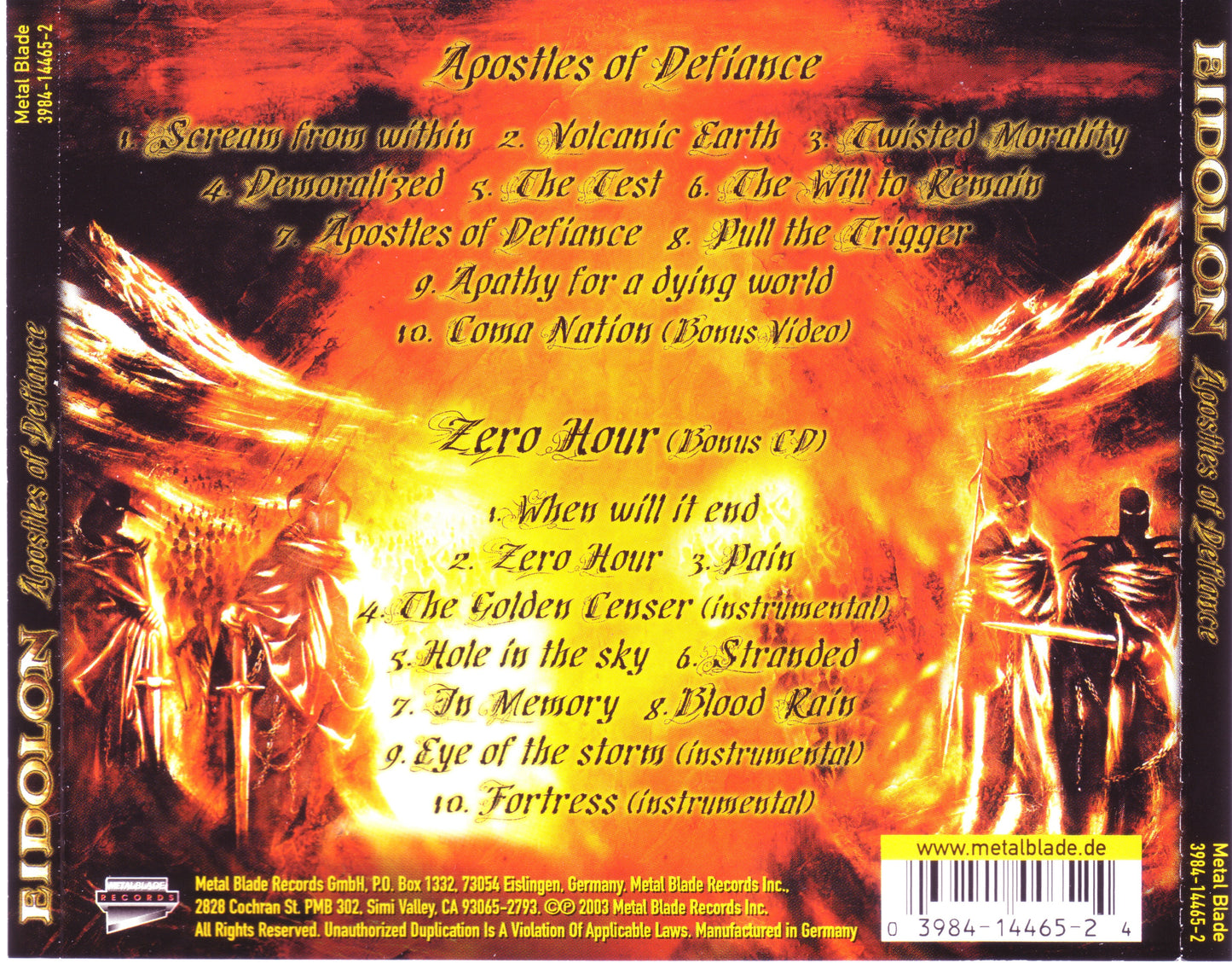EIDOLON  - APOSTLES OF DEFIANCE