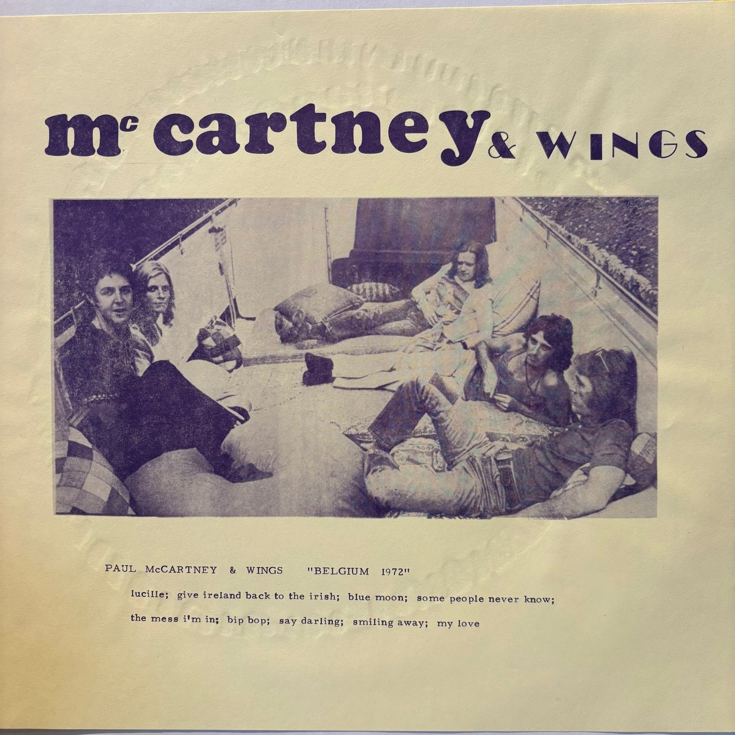 Paul McCartney & Wings - Belgium 1972 (Used LP)