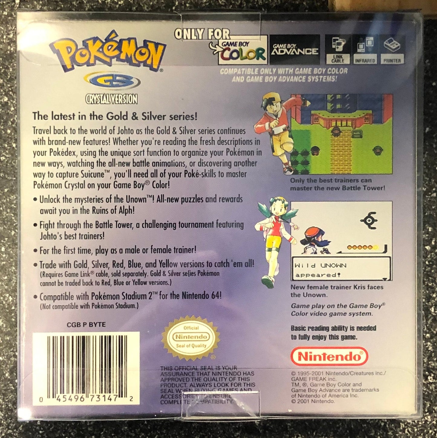 POKEMON: CRYSTAL - GBC (IN BOX W/MANUAL)