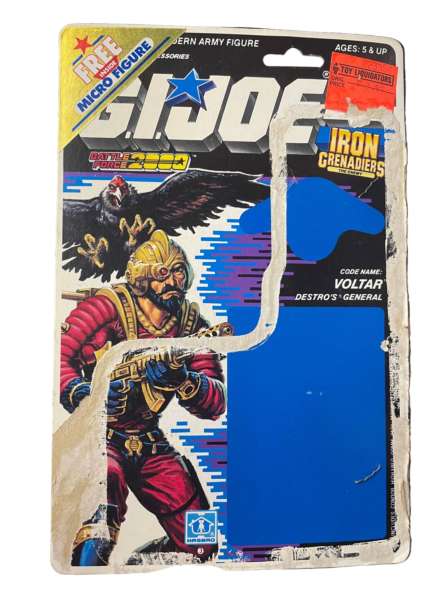 G.I. JOE: VOLTAR (1988) - LOOSE FIGURE (FIGURE COMPLETE WITH CARD)(NO MICRO FIGURE)