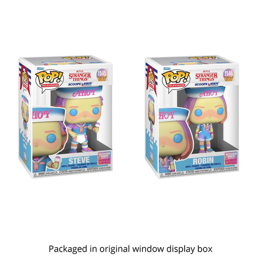 STRANGER THINGS: STEVE #1545/ROBIN #1546 (SCOOPS AHOY: SHERBERT SURPRISE) - FUNKO POP!-SET OF 2