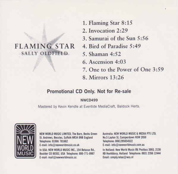 OLDFIELD, SALLY  - FLAMING STAR