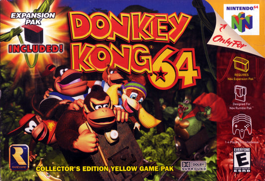 DONKEY KONG 64 (YELLOW CART)  - N64 (W/BOX & MANUAL)