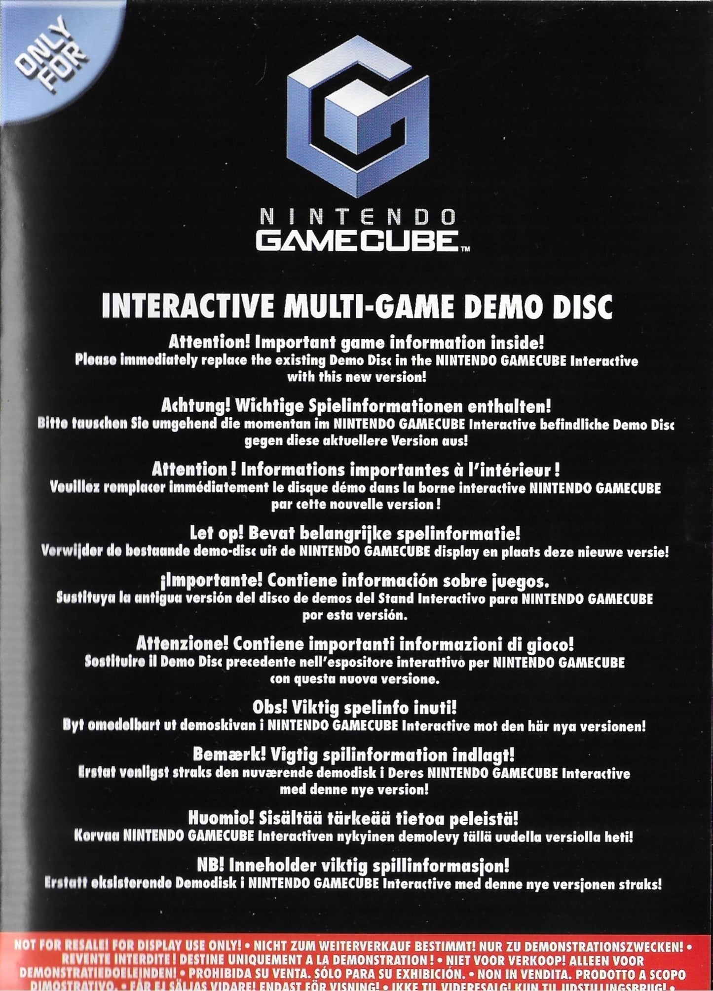 INTERACTIVE MULTI-GAME DEMO DISC #1  - GCB