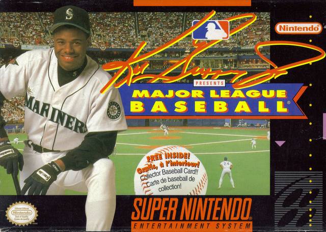 KEN GRIFFEY JR. MAJOR LEAGUE BASEBALL  - SNES (W/BOX & MANUAL)