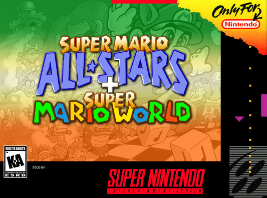 SUPER MARIO ALL-STARS W/SUPER MARIO WORL  - SNES (W/BOX & MANUAL)