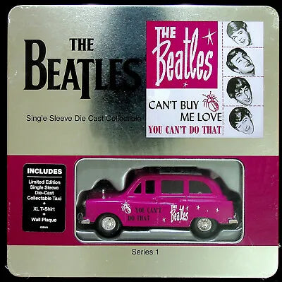 BEATLES: CAN'T BUY ME LOVE: TAXI/T-SHIRT XL/WALL PLAQUE (TIN) - FACTORY-SERIES 1-LTD ED