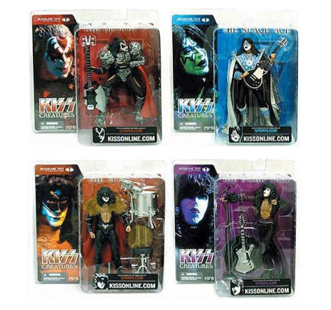 KISS CREATURES: DEMON/STARCHILD/SPACE ACE/FOX - MCFARLANE-2002-SET OF 4