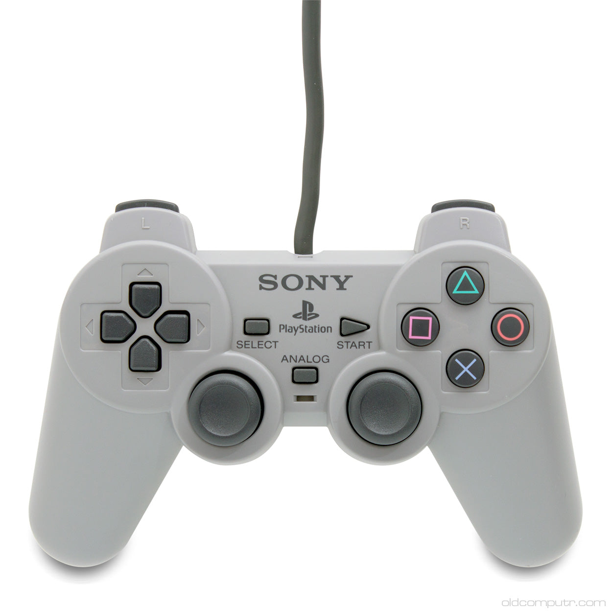 PS1 CONTROLLER (DUAL ANALOG)(HARDWARE)  - PS1-GREY-CONCAVE ANALOG STICKS