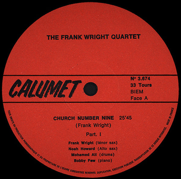 Frank Wright Quartet - Church Number Nine (Used LP)