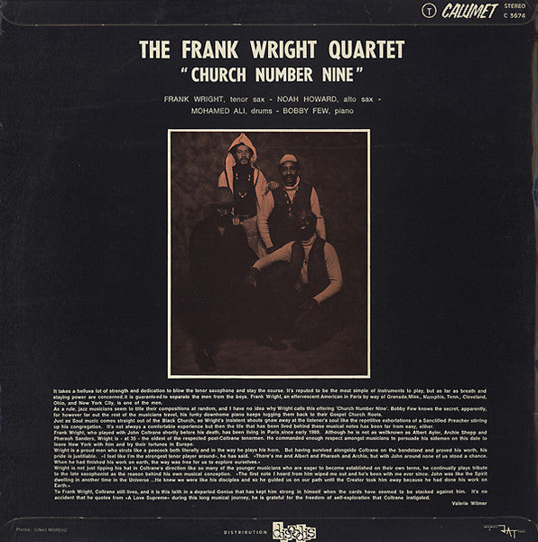 Frank Wright Quartet - Church Number Nine (Used LP)