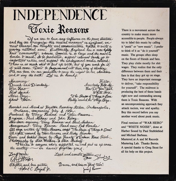 Toxic Reasons - Independence (Used LP)