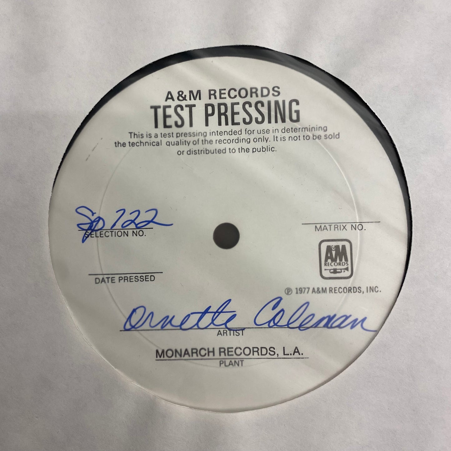 Ornette Coleman - Dancing In Your Head (Test Pressing) (Used LP)